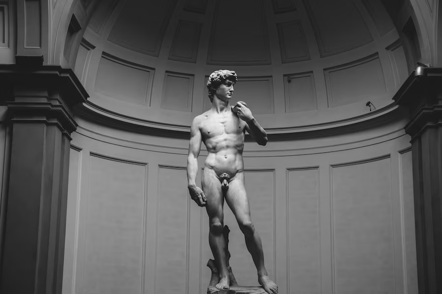 Picture of Michelangelo's David at the Galleria dell'Accademia