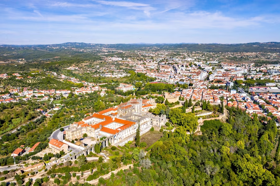 Top-down view of the city called Tomar