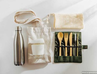 Reusable bottle, eco bag, travel kit