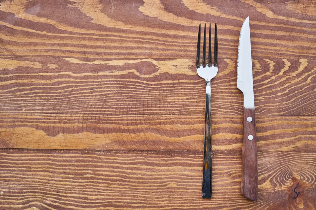 Fork and knife on the table